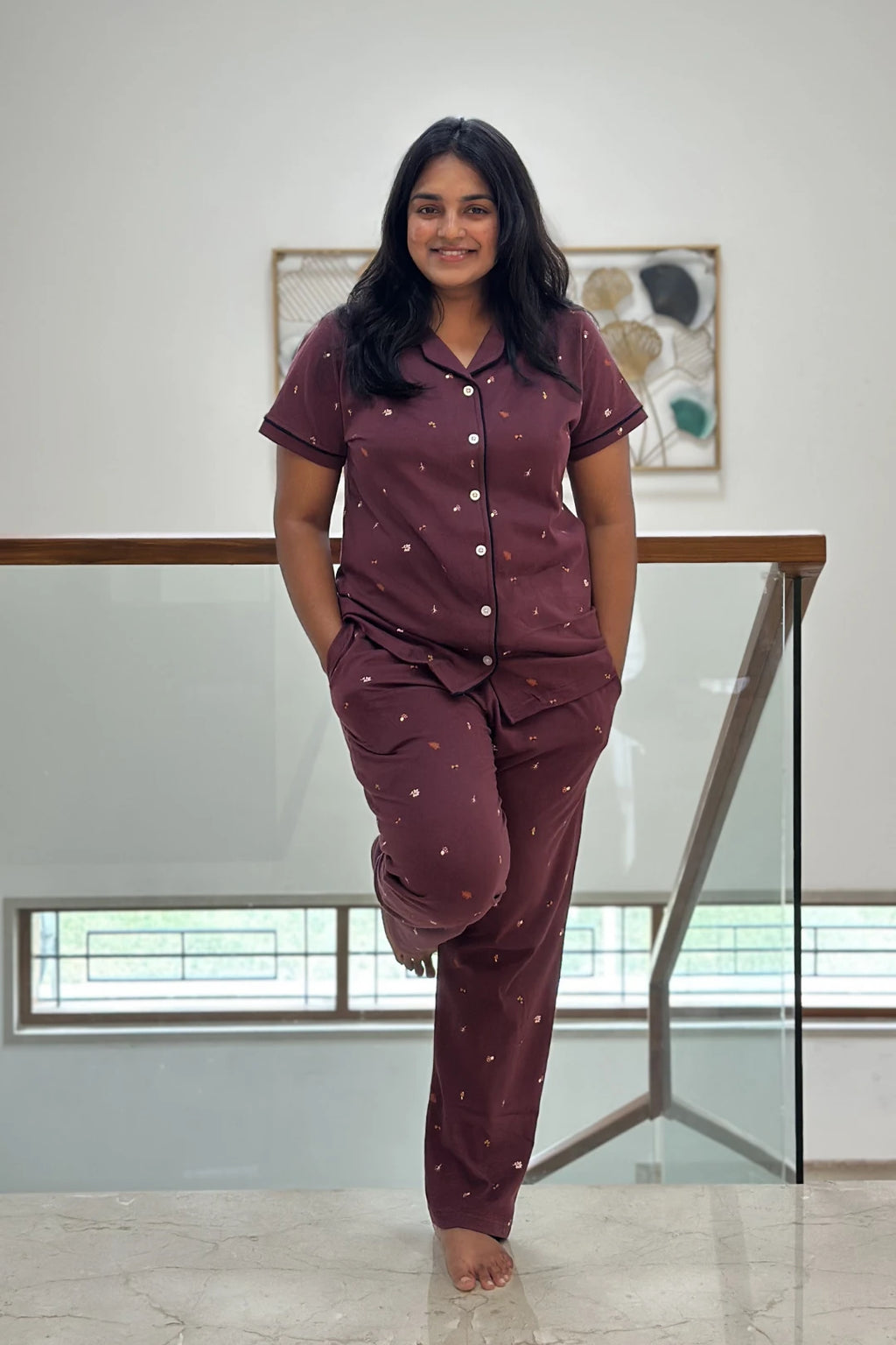 Autumn Burgundy Women’s Pyjama Set