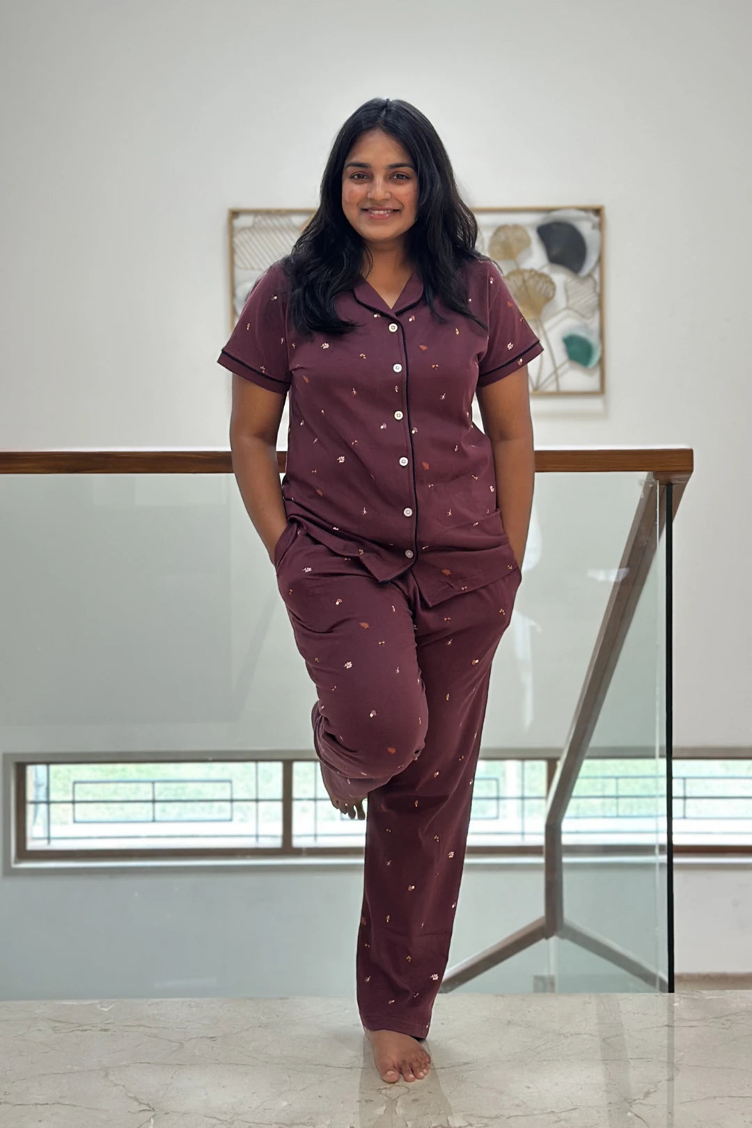 Autumn Burgundy Women’s Pyjama Set