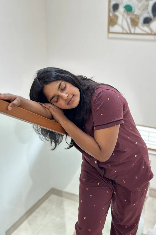 Autumn Burgundy Women’s Pyjama Set