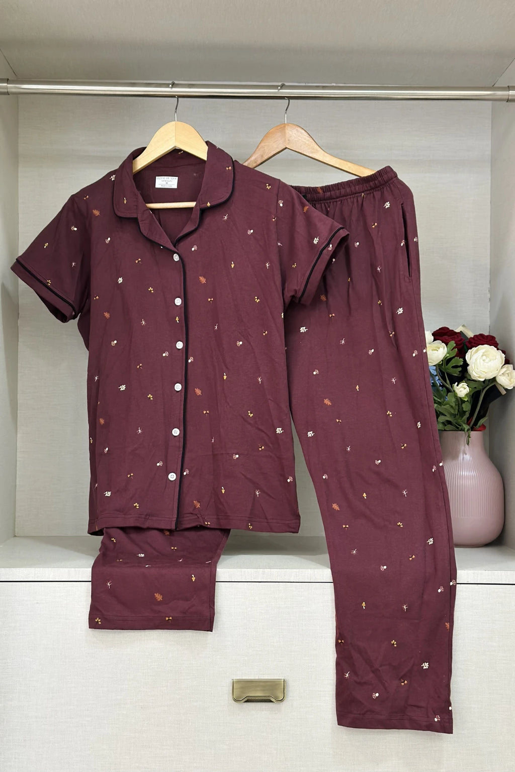 Autumn Burgundy Women’s Pyjama Set