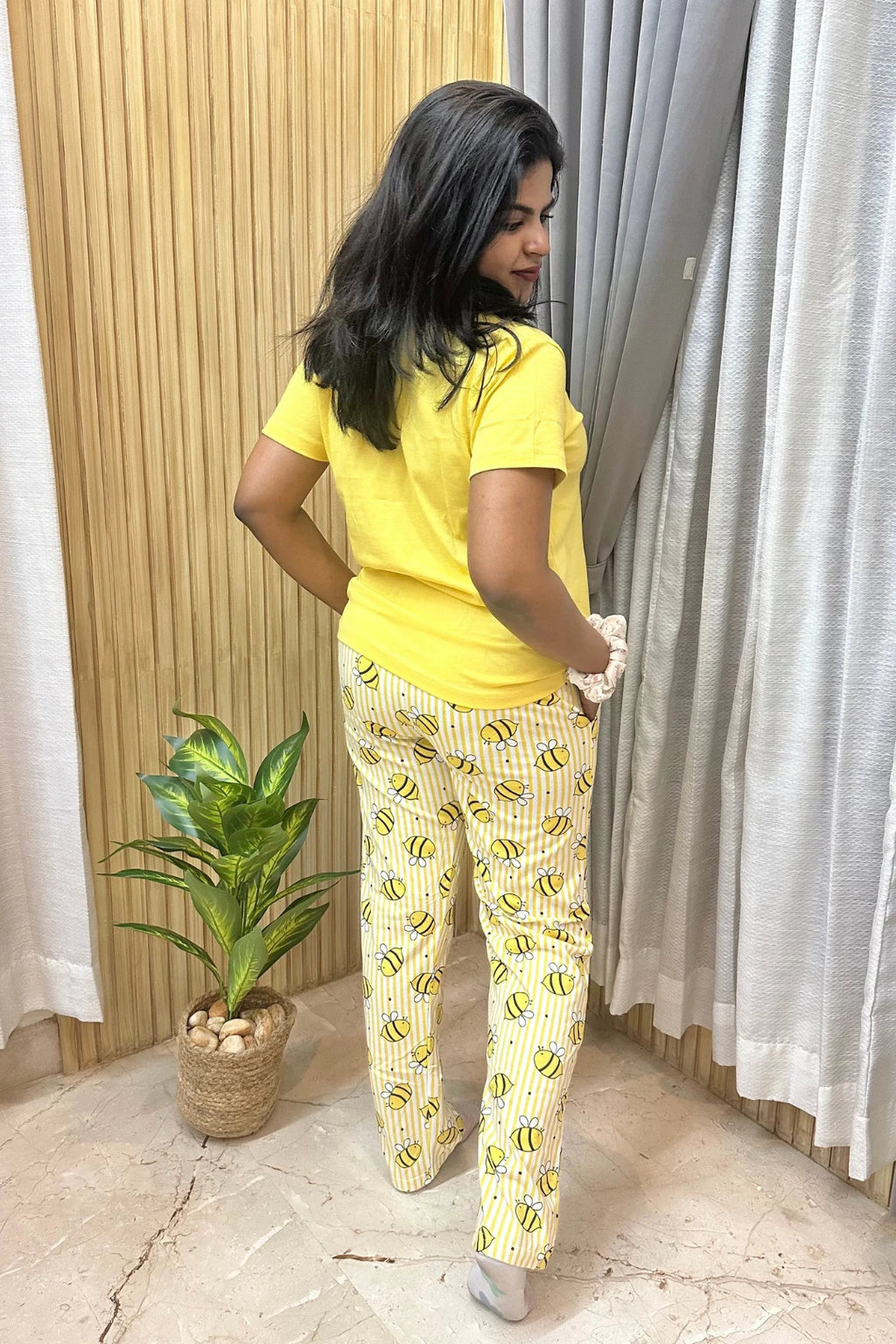 Bee Happy-Women's Printed Night Suit