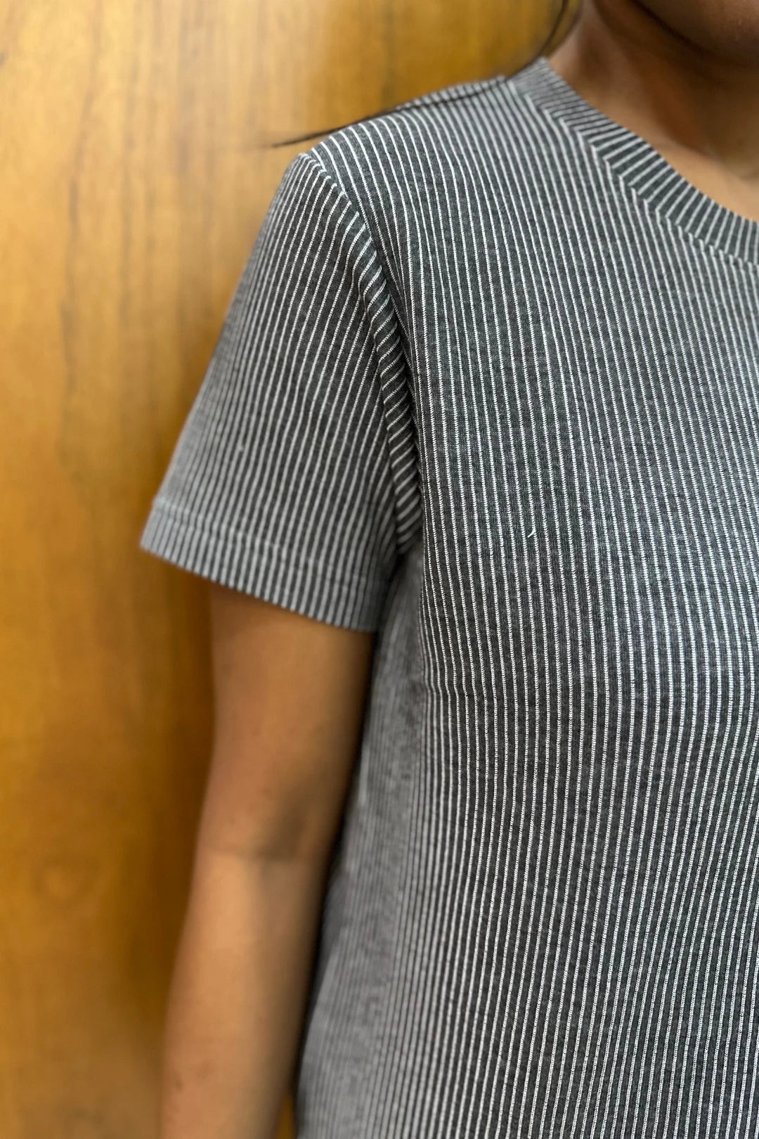 Black and White Strip Knitted Co-ord Set for Women