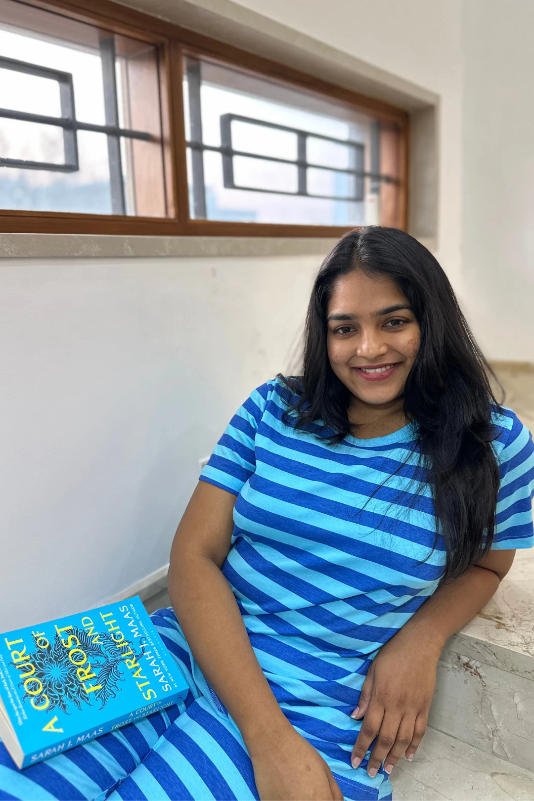 Blue Striped Co-ord Set for Women