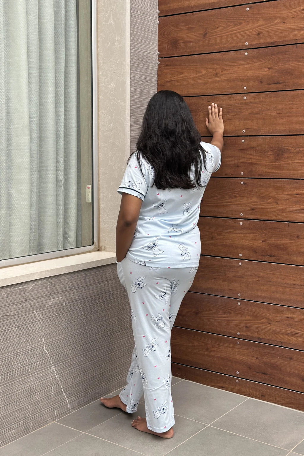 Blue Stitch Hearts Women’s Pyjama Set