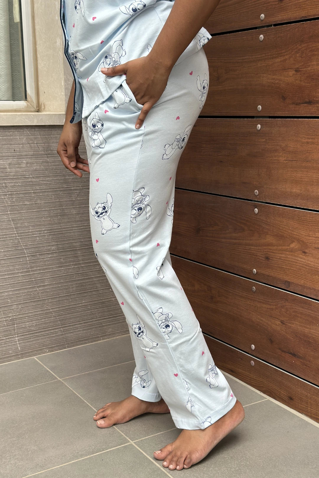 Blue Stitch Hearts Women’s Pyjama Set