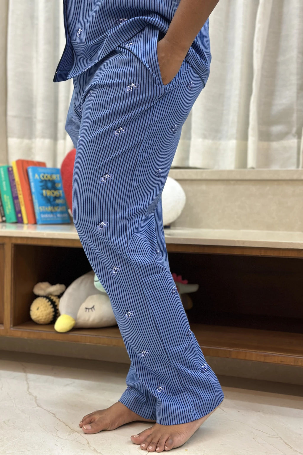 Blue Striped Cycle Women’s Pyjama Set
