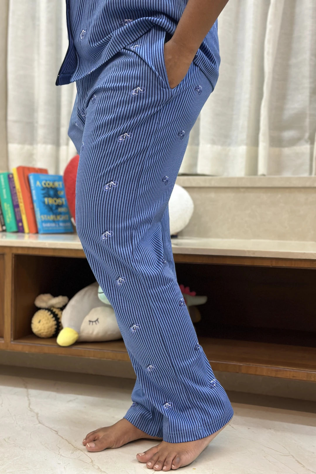 Blue Striped Cycle Women’s Pyjama Set