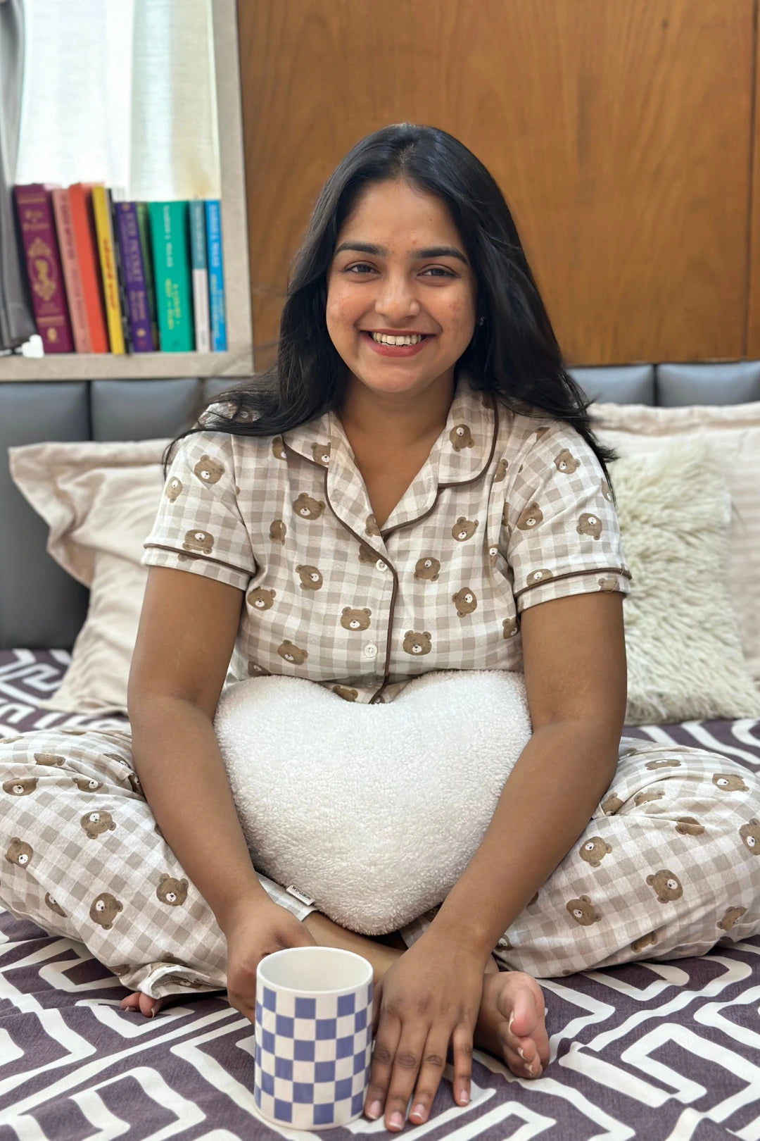 Brown Bear Gingham Women’s Pyjama Set