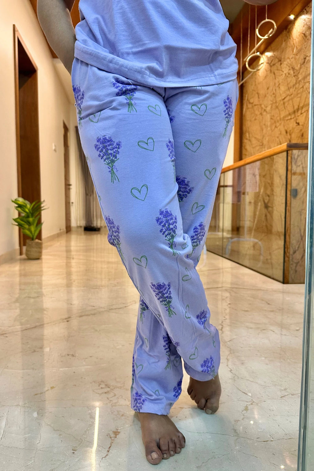 Dreamy Lavender-Women's Printed Night Suit