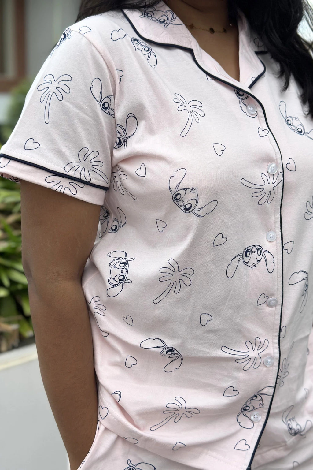 ⁠Pink Stitch Women’s Pyjama Set