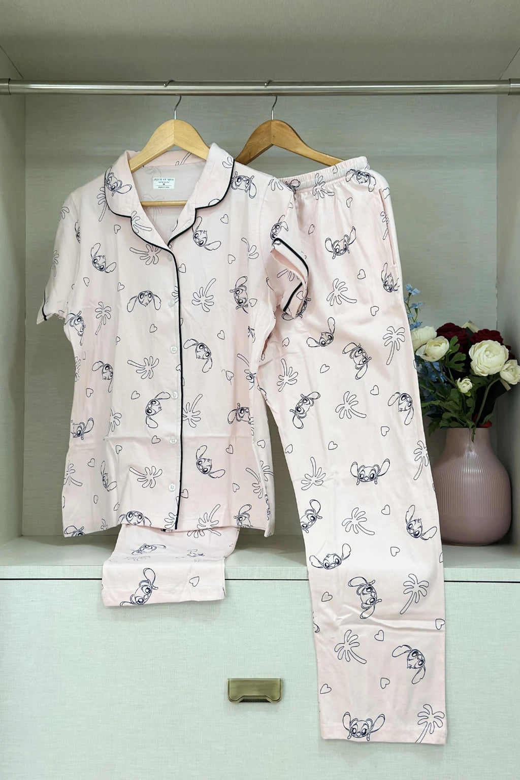 ⁠Pink Stitch Women’s Pyjama Set