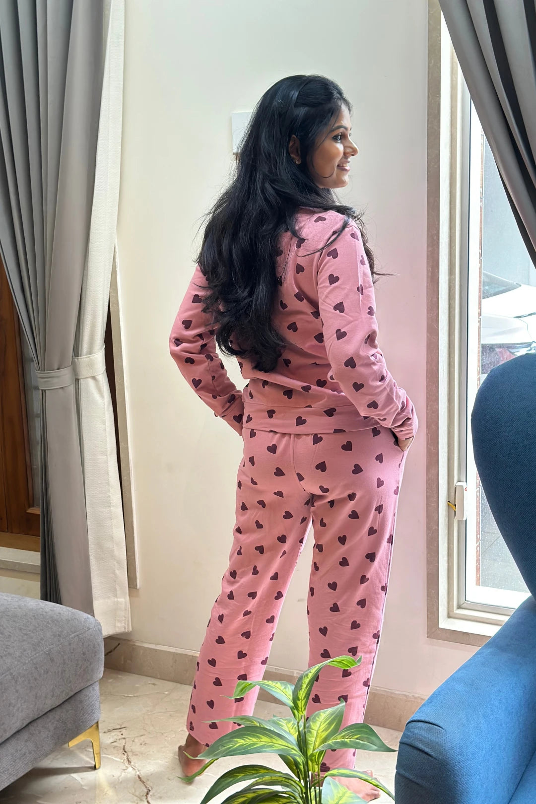 Plum Love Full Sleeve Sweatshirt Pant for Women