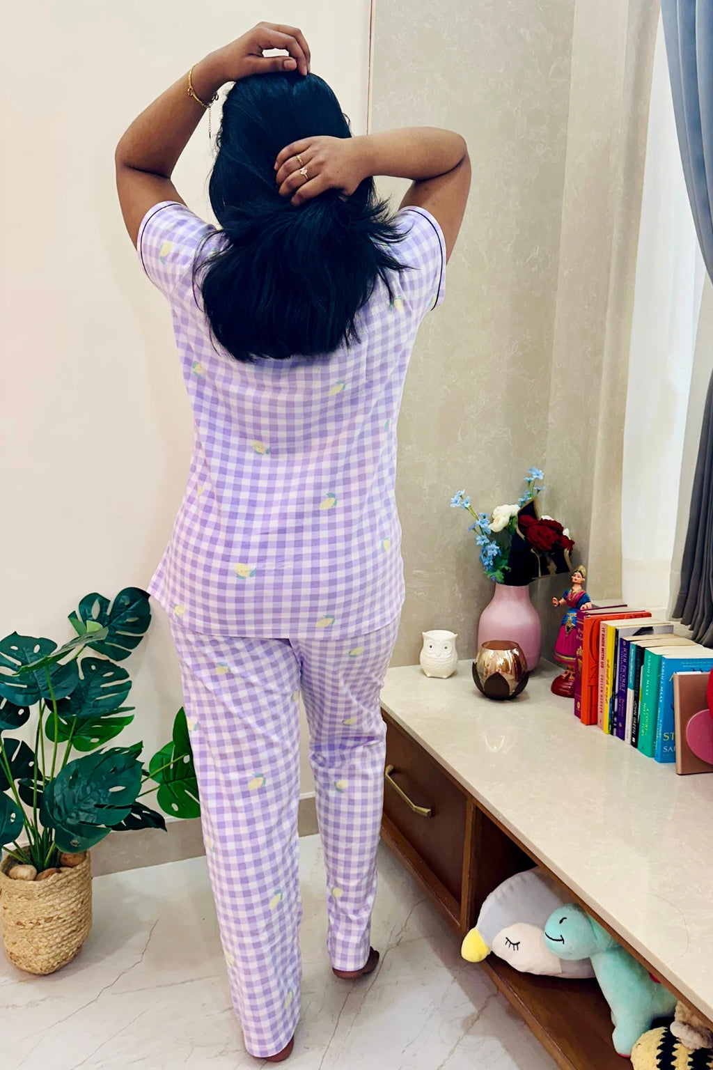 Purple Gingham-Women's Pyjama Set
