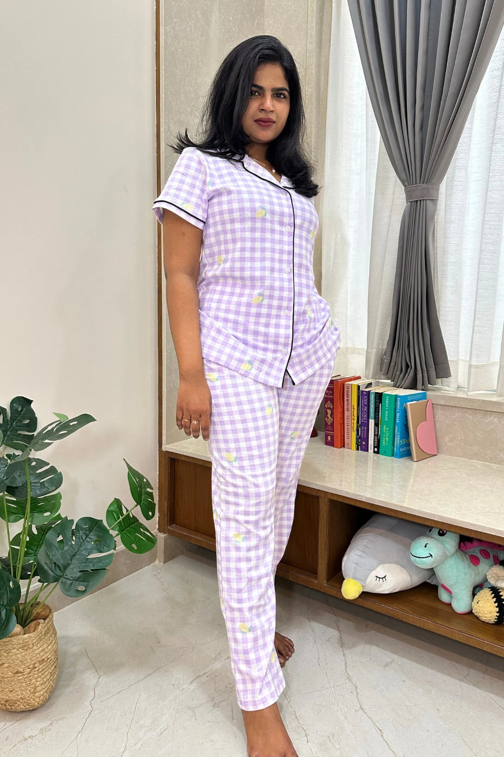 Purple Gingham-Women's Pyjama Set