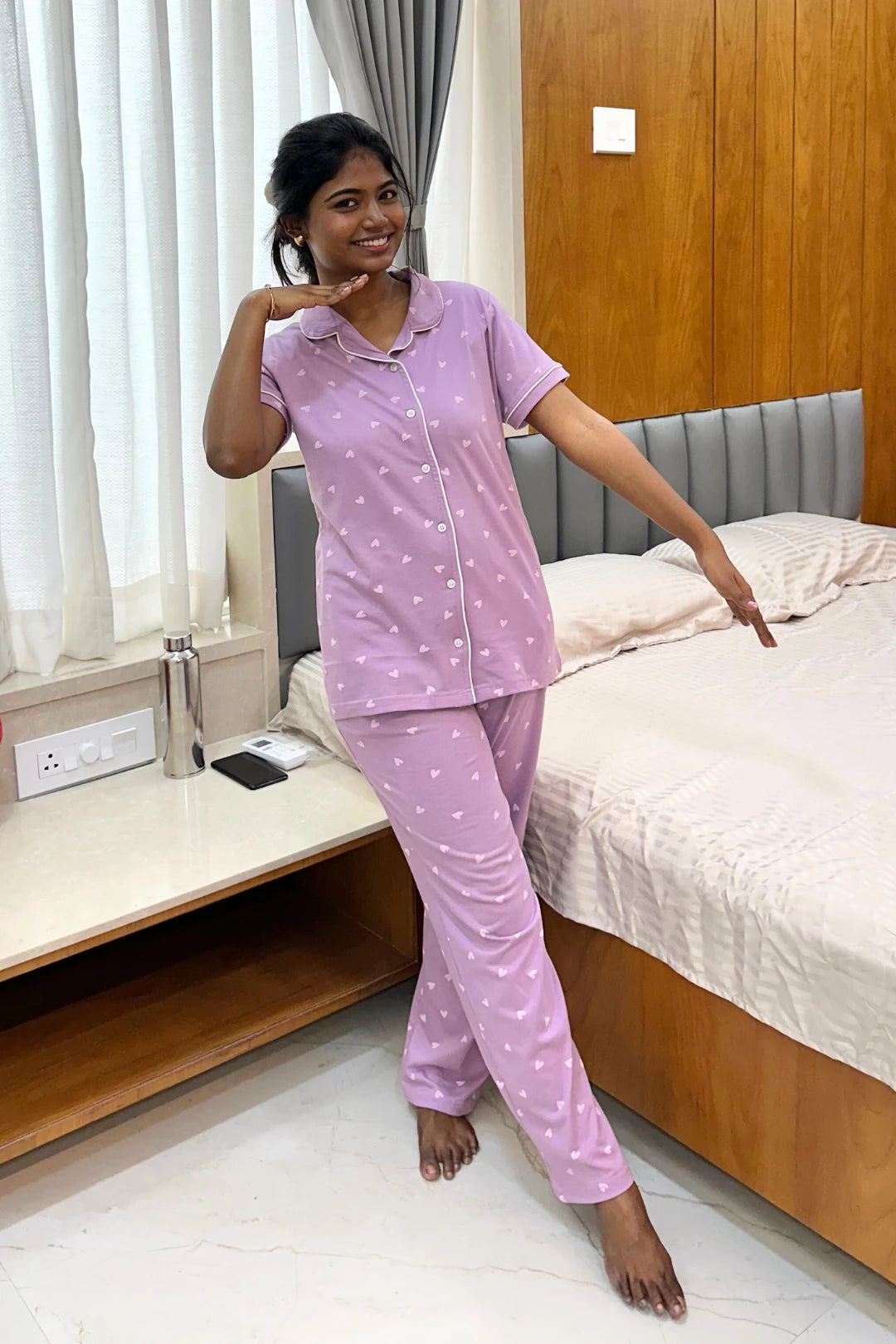 Purple Hearts Women's Pyjama Set